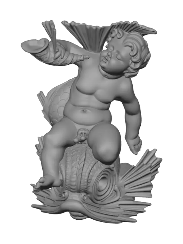 3D model for Putto Blowing a Conch