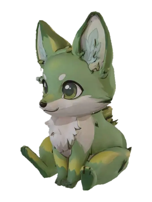Ferntail Fox - Cuteface 3D model, vytvořený pomocí AI