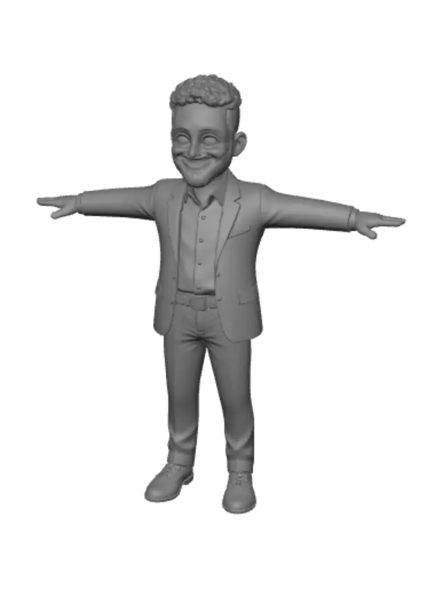 3D model for T-Pose Gentleman in a Light-Blue Suit