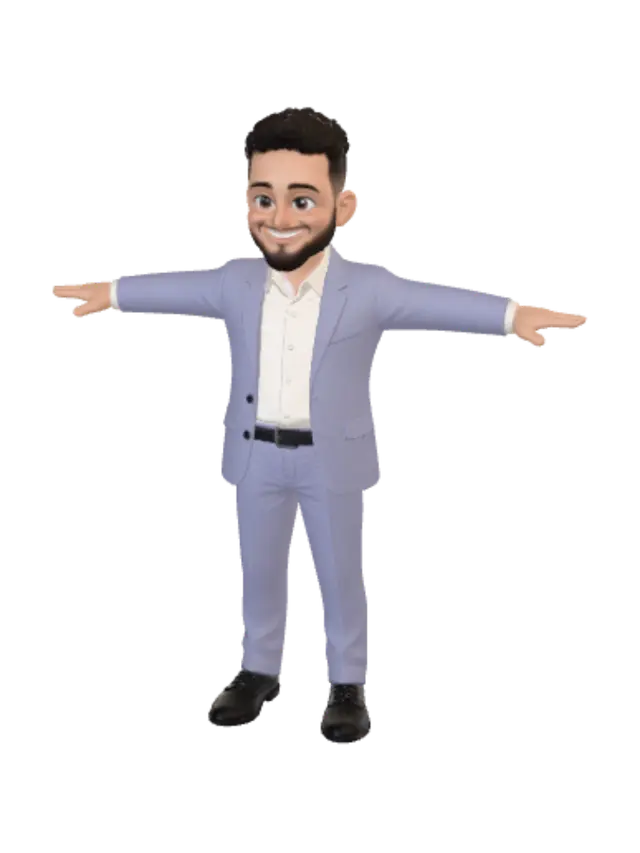 3D model for T-Pose Gentleman in a Light-Blue Suit