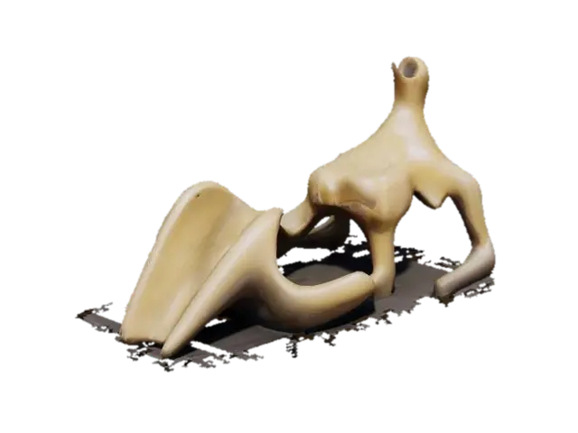 Henry moore like statue-3D-modell, genererad av AI