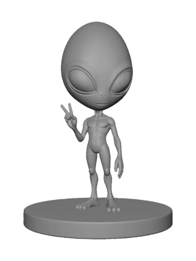 3D model for Peaceful Alien on a Pedestal