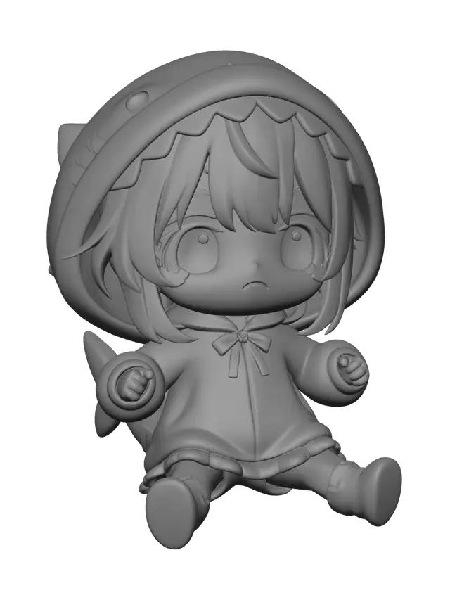 3D model for Shark Hoodie Chibi