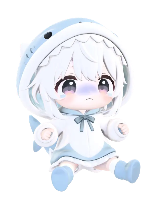 3D model for Shark Hoodie Chibi