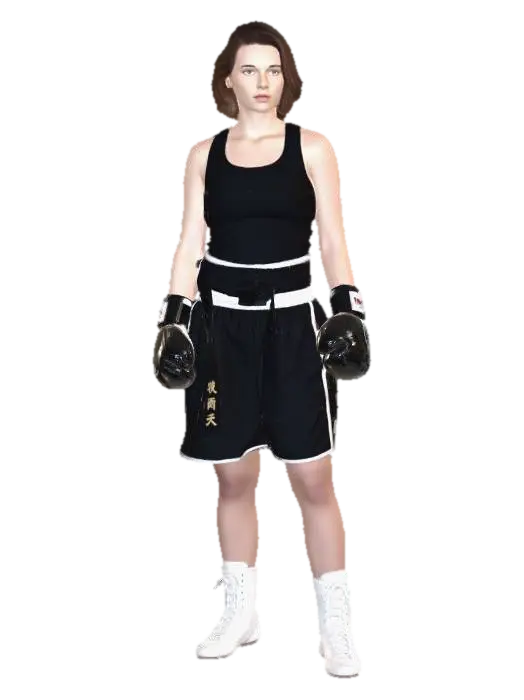 Determined Boxer 3D model, vytvořený pomocí AI