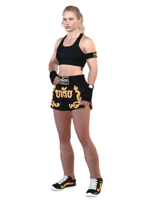 Female Muay Thai Fighter - Arts 3D model, vytvořený pomocí AI