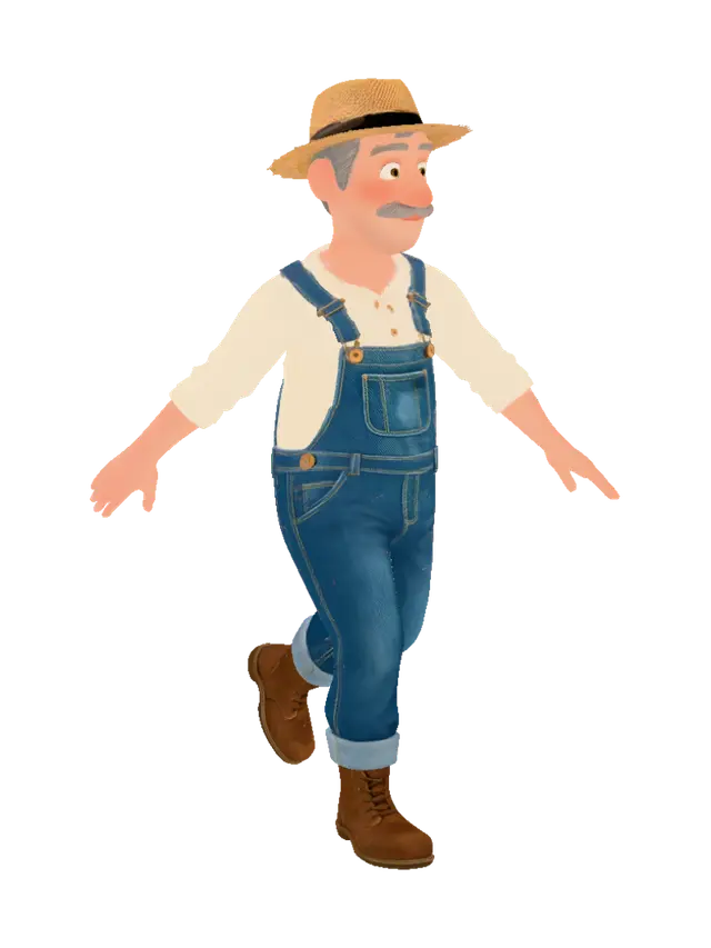 3D model for Farmer with Arms Outstretched
