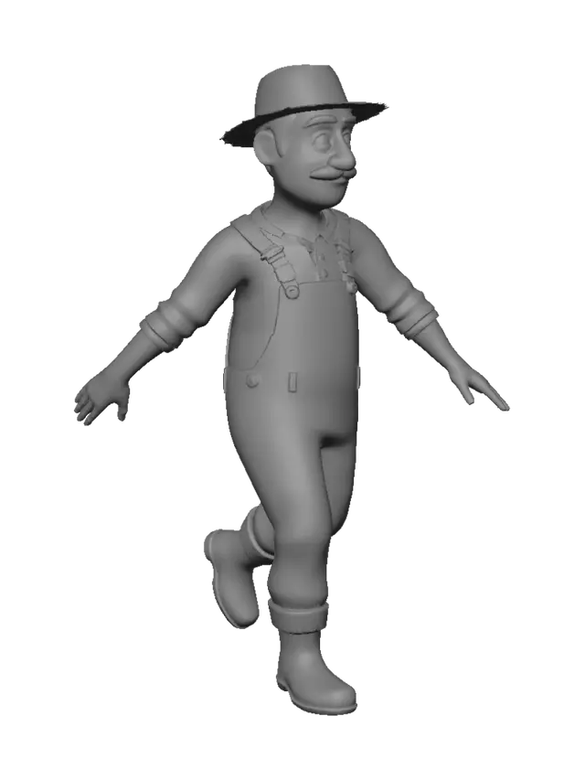 3D model for Farmer with Arms Outstretched