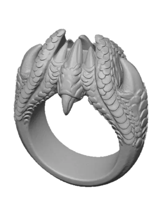 3D model for Golden Dragon Claw Ring
