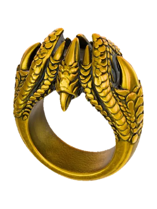 3D model for Golden Dragon Claw Ring