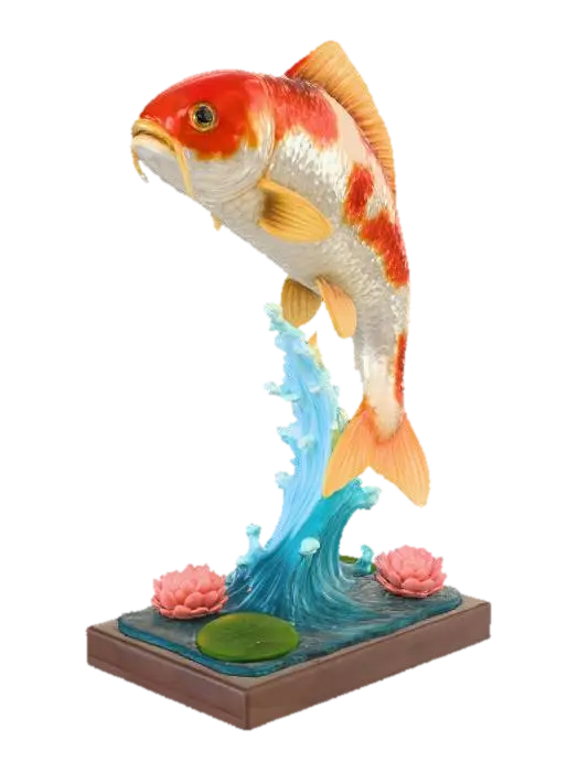 Koi Leaping - Symbolic 3D model, vytvořený pomocí AI