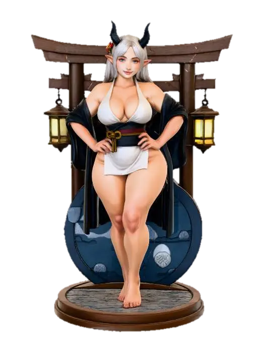 DragonKin Queen, Night Life - Figurines 3D model, vytvořený pomocí AI