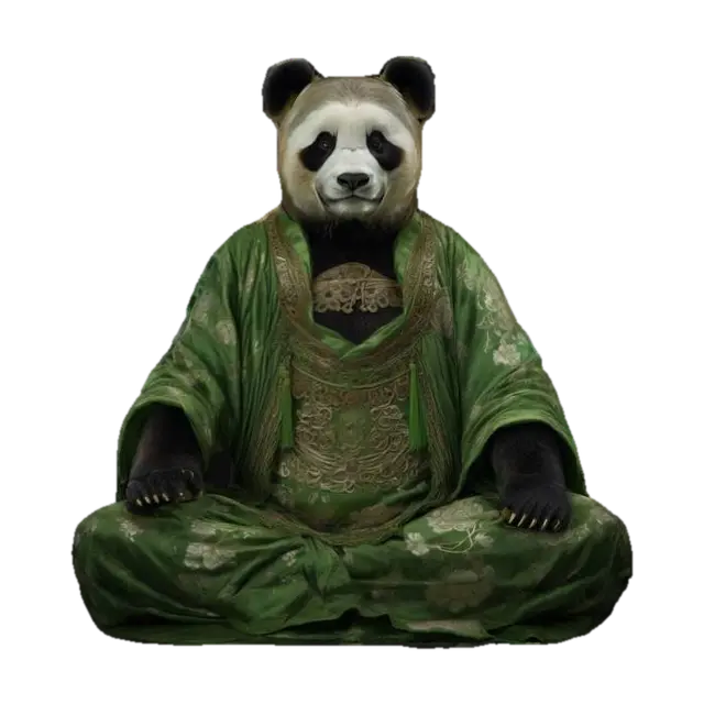 Panda Monk, #AroundTheWorld# 3D model, vytvořený pomocí AI