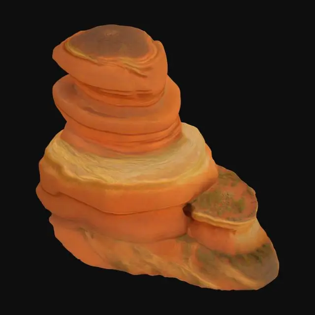 3D model for A Stepped Plateau pillar plain, HDR Banded Geology, Sunburnt orange rock, Sand Dune Desert, Landscape 