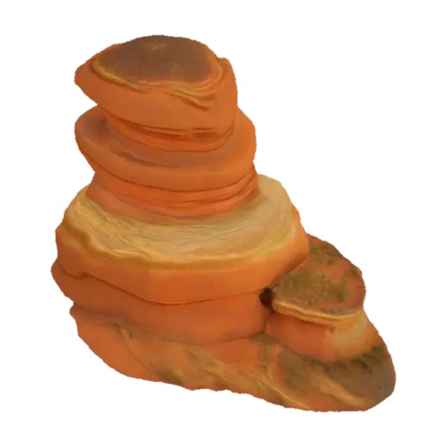 3D model for A Stepped Plateau pillar plain, HDR Banded Geology, Sunburnt orange rock, Sand Dune Desert, Landscape 
