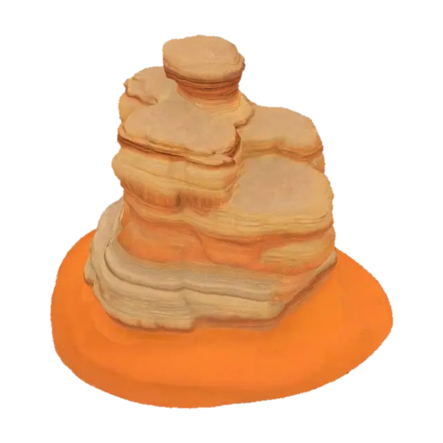 3D model for A Stepped Plateau pillar plain, HDR Banded Geology, Sunburnt orange rock, Sand Dune Desert, Landscape 
