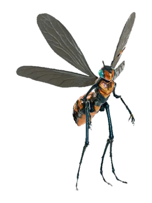 a giga insected humanoid, wasp like however human beutifully mixed as if DNA is… 3D model, vytvořený pomocí AI
