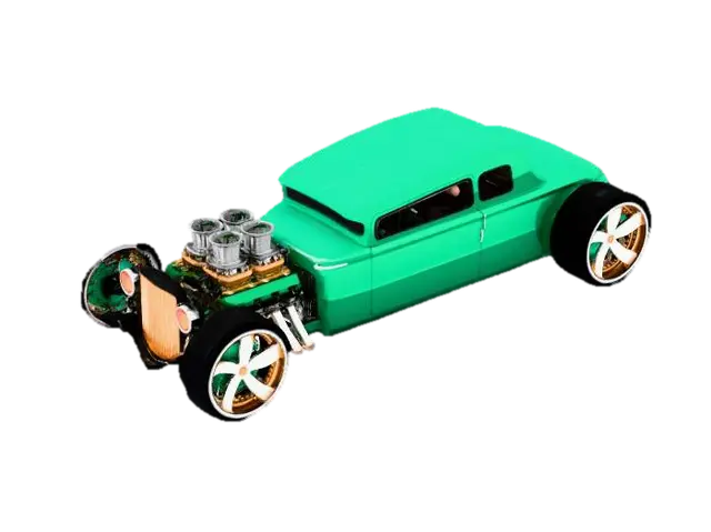 Mean Green Machine - Automobiles 3D model, vytvořený pomocí AI