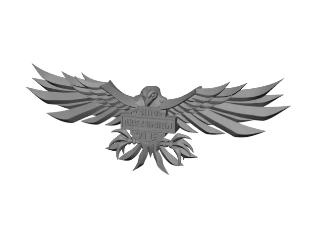 3D model for Harley-Davidson Winged Emblem