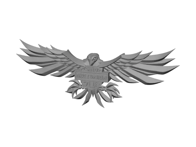 3D model for Harley-Davidson Winged Emblem