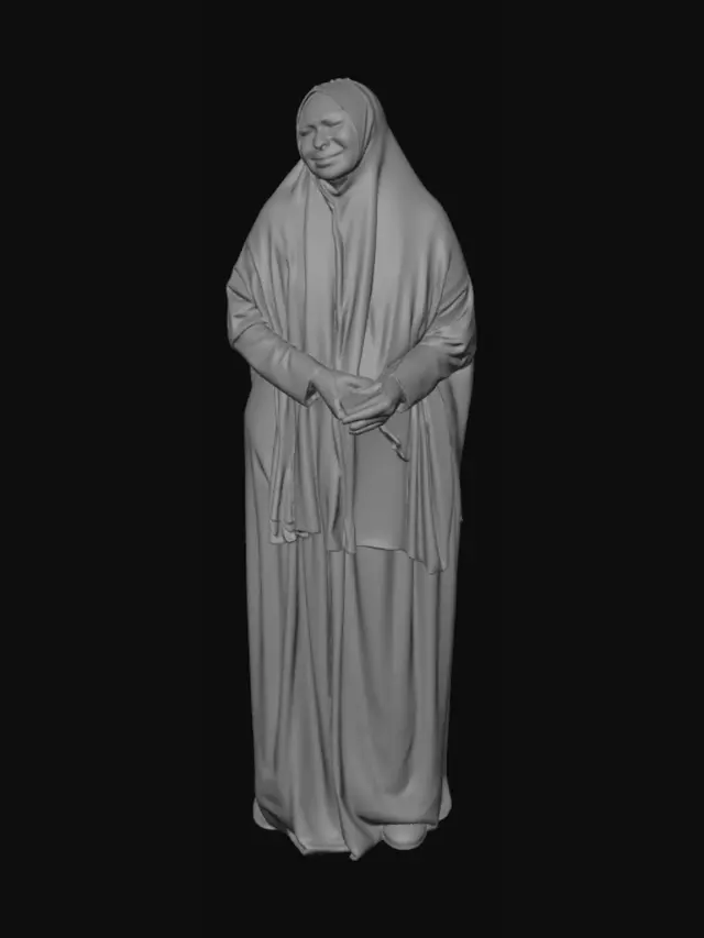 3D model for Weeping Woman in Teal Patterned Abaya