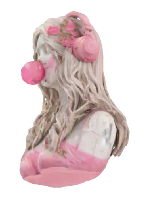 Bubblegum Harmony, #emblem# - Headphone 3D model, vytvořený pomocí AI