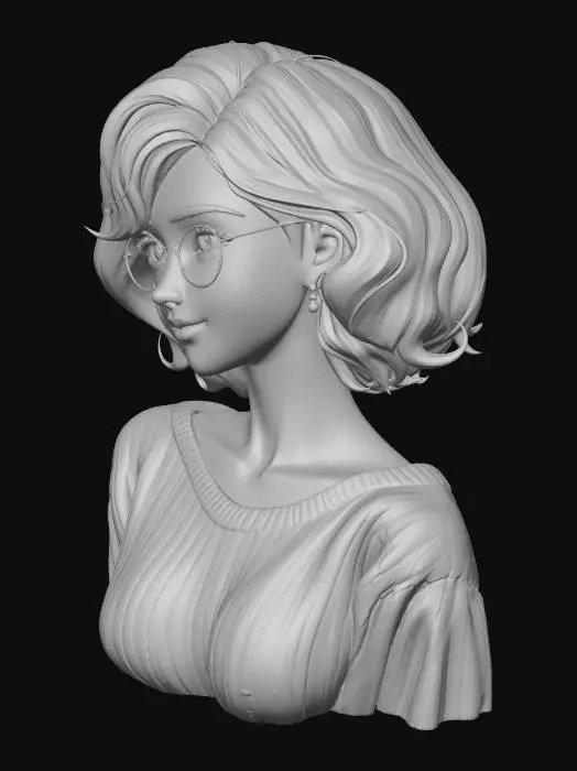 3D model for Autumn Portrait with Round Glasses