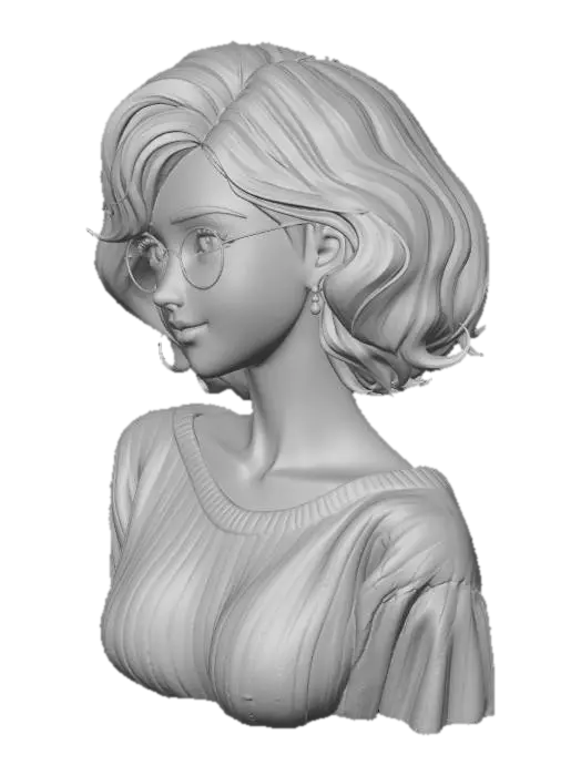 3D model for Autumn Portrait with Round Glasses
