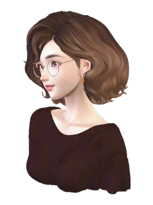 3D model for Autumn Portrait with Round Glasses