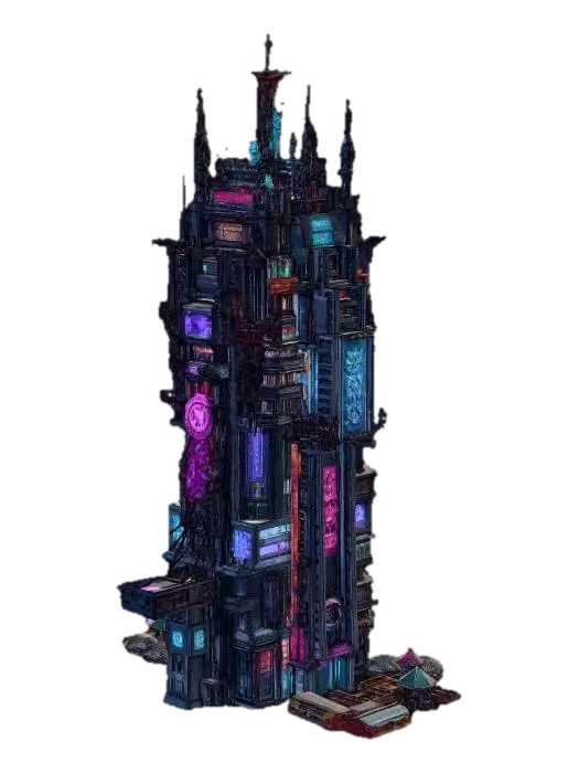 Scifi building - Buildings 3D model, vytvořený pomocí AI