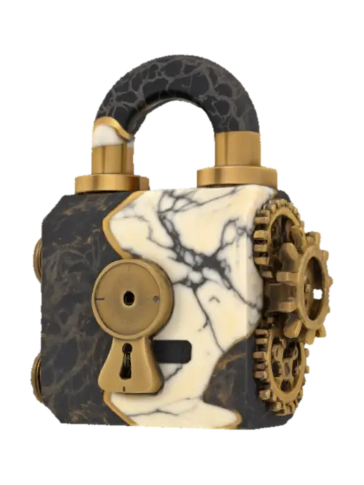 Lock - Mechanism 3D model, vytvořený pomocí AI