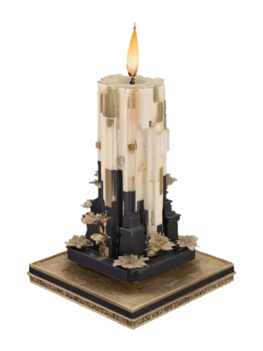 Light of Daruma - Candle 3D model, vytvořený pomocí AI