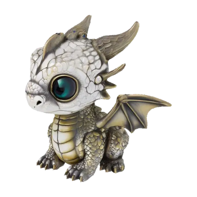 Silver Hatchling 3D model, vytvořený pomocí AI