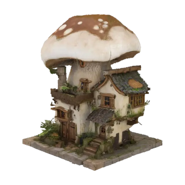 Mushroom Realestate - Small 3D model, vytvořený pomocí AI