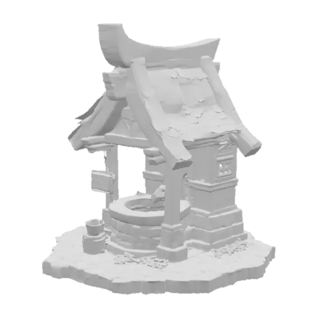 3D model for Rustic Wellhouse, #PBR#