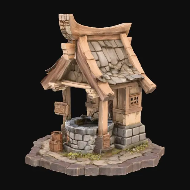 3D model for Rustic Wellhouse, #PBR#