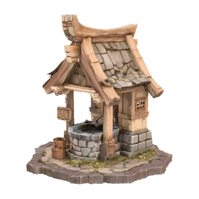 3D model for Rustic Wellhouse, #PBR#