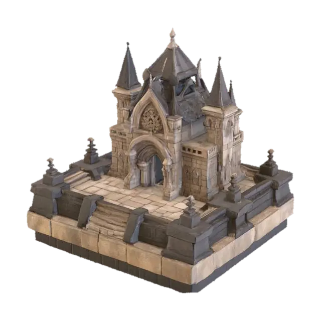Gothic Church Diorama 3D model, vytvořený pomocí AI