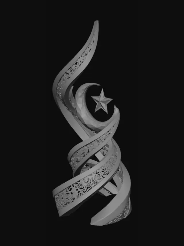 3D model for Spiral Crescent and Star
