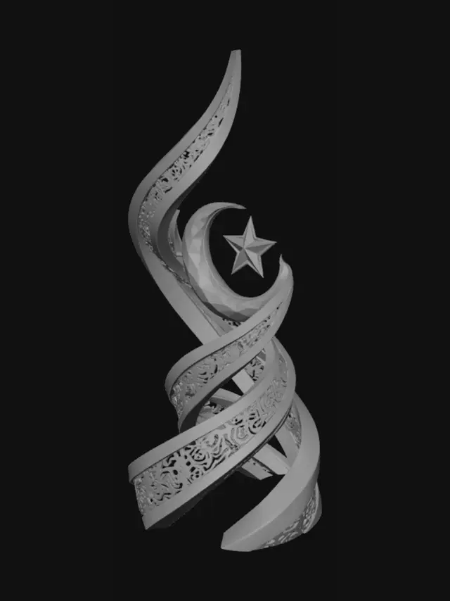 3D model for Spiral Crescent and Star