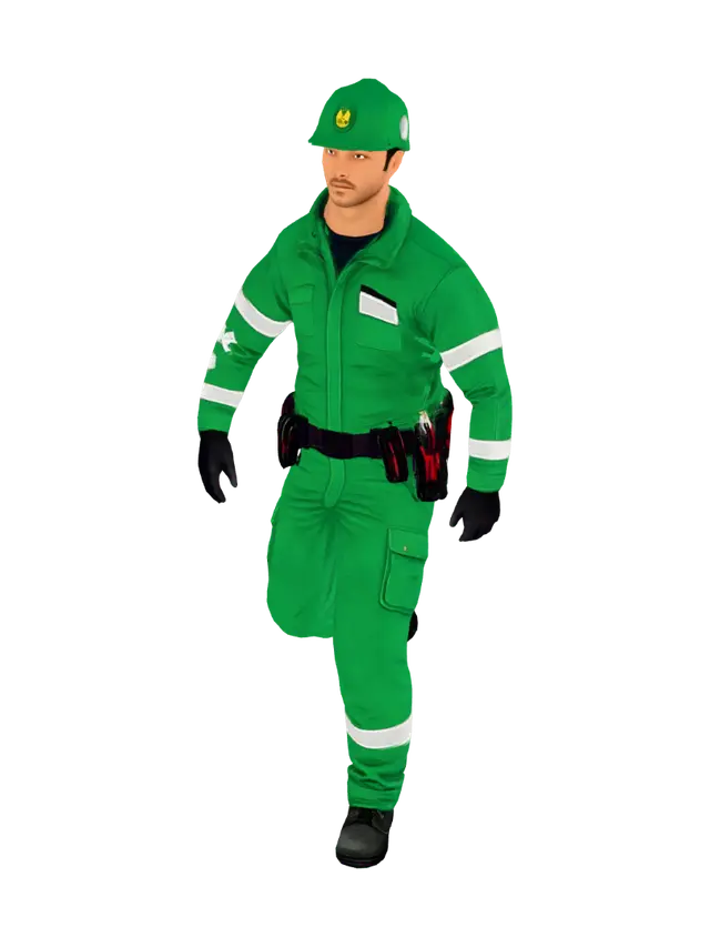 3D model for Emerald Green Miner in Safety Gear