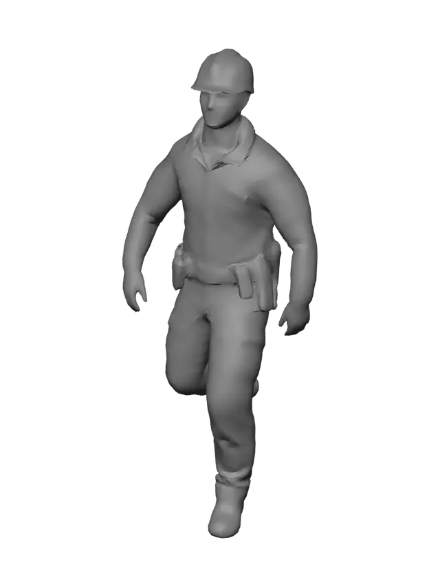3D model for Emerald Green Miner in Safety Gear