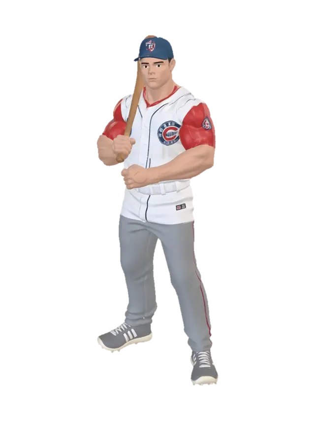 3D-модель make a base ball player that matches this statement "Built like a brick house": He… - Biceps, сгенерированная ИИ