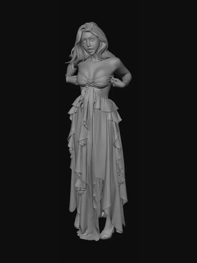 3D model for Rosy Pink Bow Dress