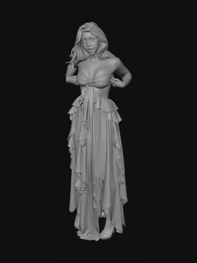 3D model for Rosy Pink Bow Dress