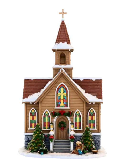 Christmas Church Scene - Jesus 3D model, vytvořený pomocí AI