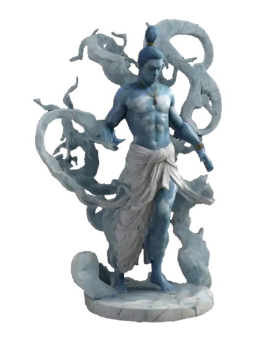 Ethereal Warrior Statue - Wind 3D model, vytvořený pomocí AI