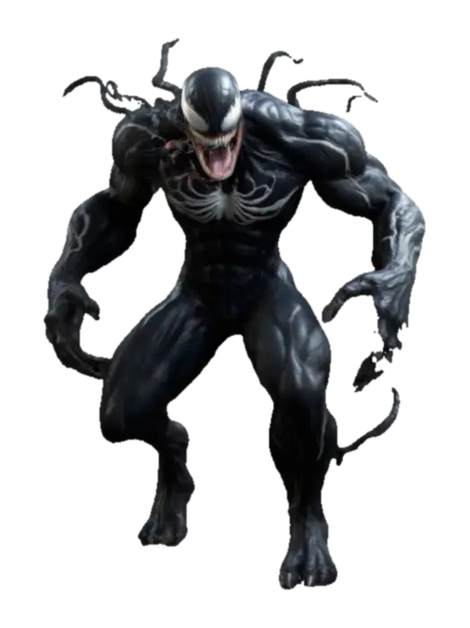 highly detailed, Venom-inspired 3D model, menacing, monstrous, massive muscular… 3D model, vytvořený pomocí AI