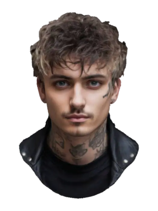 Male Bust 001 - Tattoo 3D model, vytvořený pomocí AI