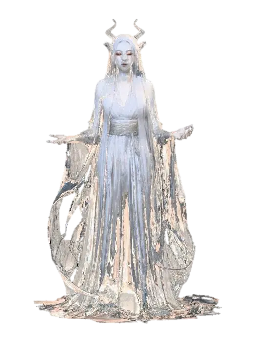 Kyōka Suigetsu, Comic book dark fantasy stylized art, hand-painted texture. An… - Bleach 3D model, vytvořený pomocí AI